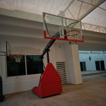 BASKETBALL GOAL MOVABLE & FOLDABLE WITH HEAVY WHEELS AND BREAK