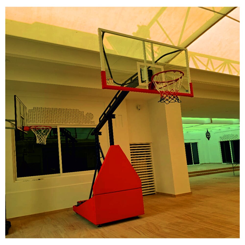 MOVABLE & FOLDABLE WITH HEAVY_processed_by_imagy BASKETBALL GOAL MOVABLE & FOLDABLE WITH HEAVY WHEELS AND BREAK - Image 1