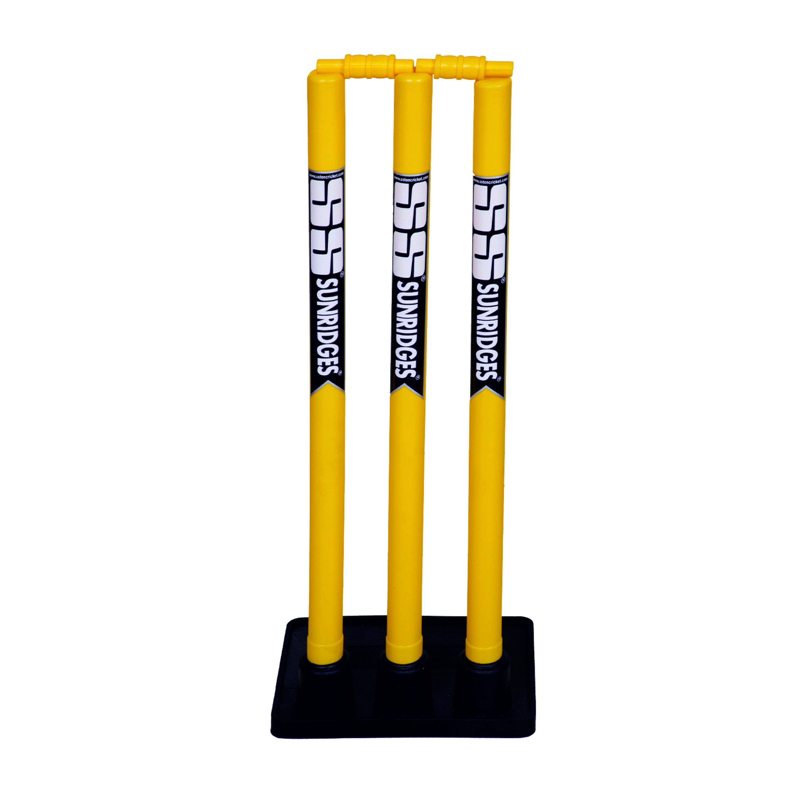 STUMPS - PLASTIC.. CRICKET STUMP PLASTIC WITH HEAVY RUBBER BASE(3PCS/SET) - Image 1