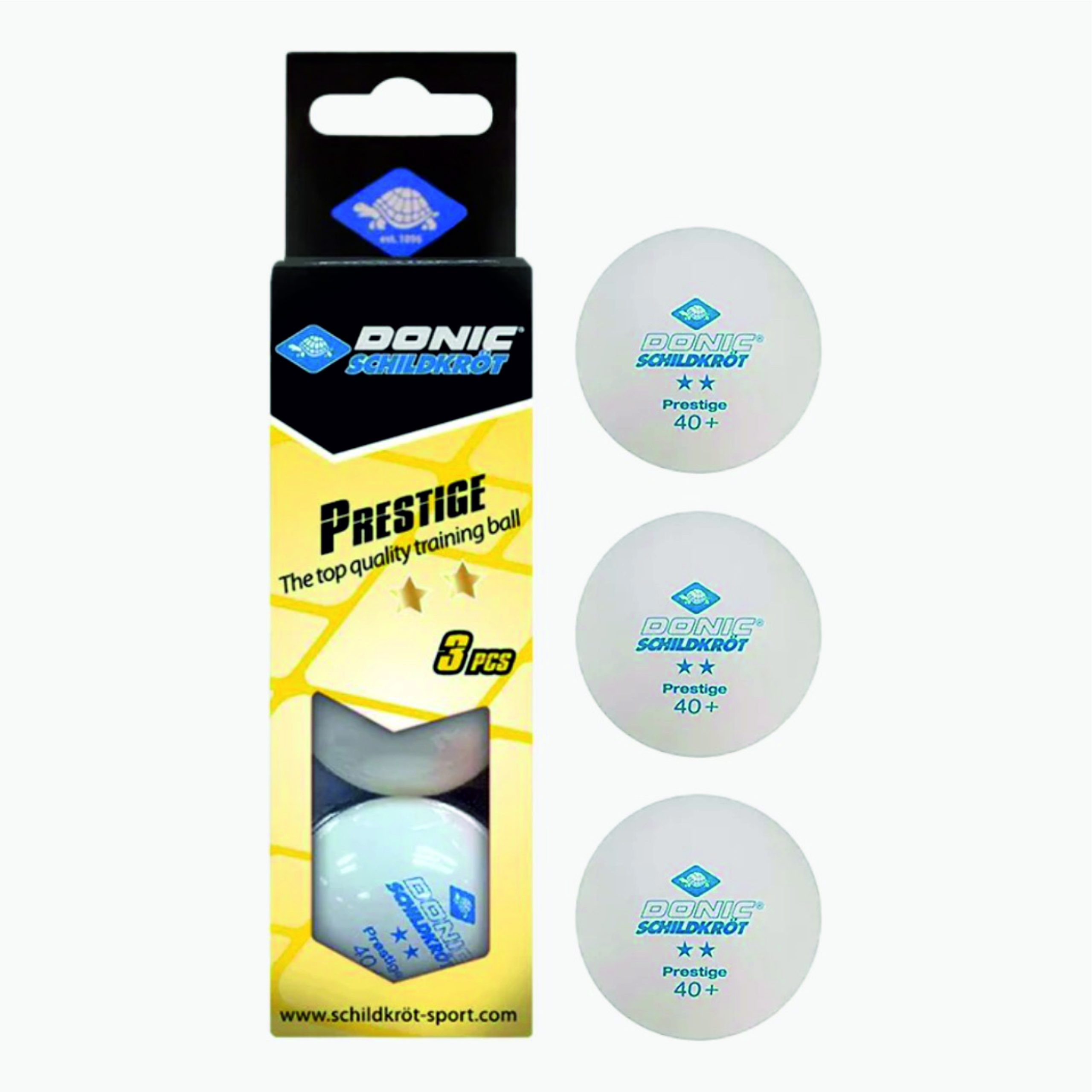 TABLE TENNIS BALL 2 STAR PRESTIGE (31)WHITE POLY40+BALL 608322 TABLE TENNIS BALL 2 STAR PRESTIGE (3*1)WHITE POLY40+BALL - Image 1